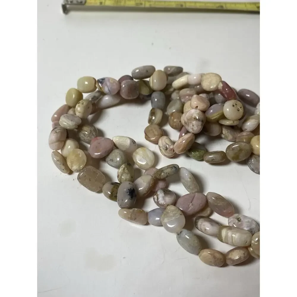 Pink Opal Free Form Multi Strand Beaded Necklace